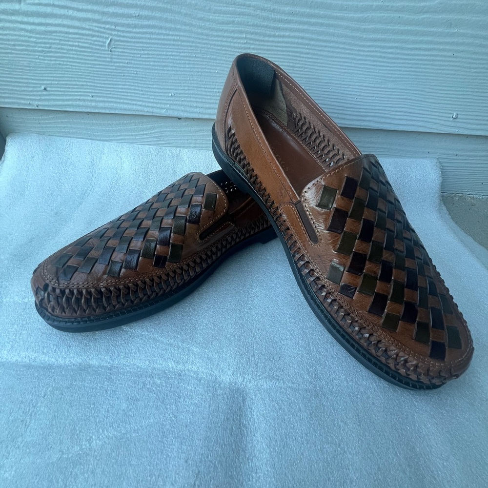 Deer Stags Haband Men's Brown Woven Slip-On Casual Loafer Shoes Size 10